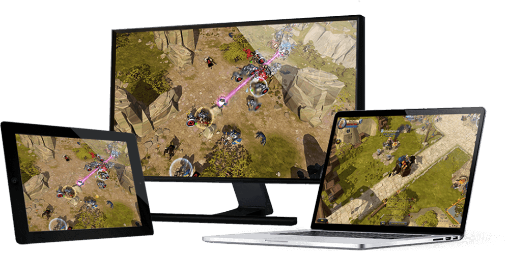 Albion Online running on desktop, tablet and phone